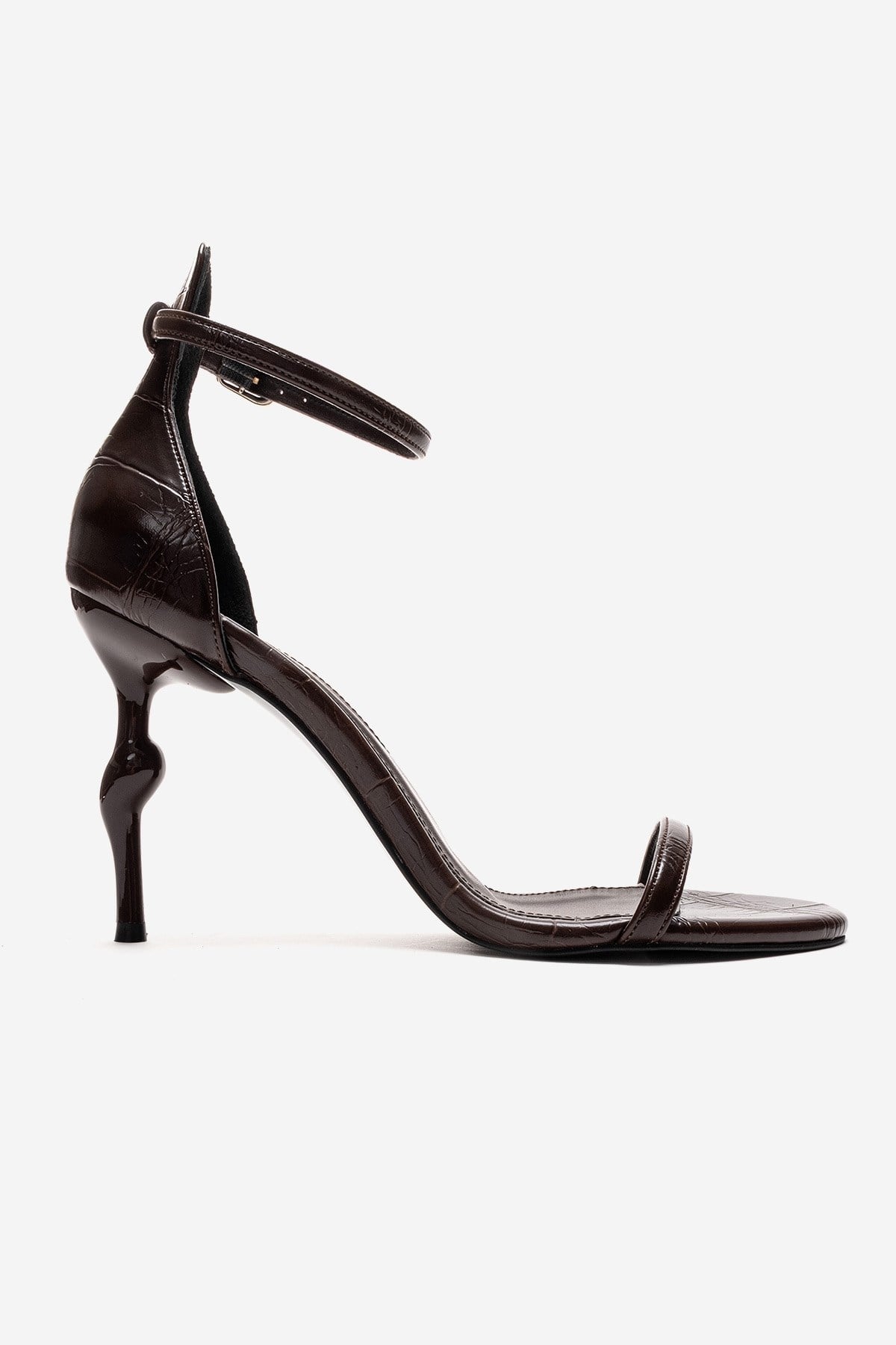 Yelena - Brown Printed Thin-Strap Stiletto Pump (Women)