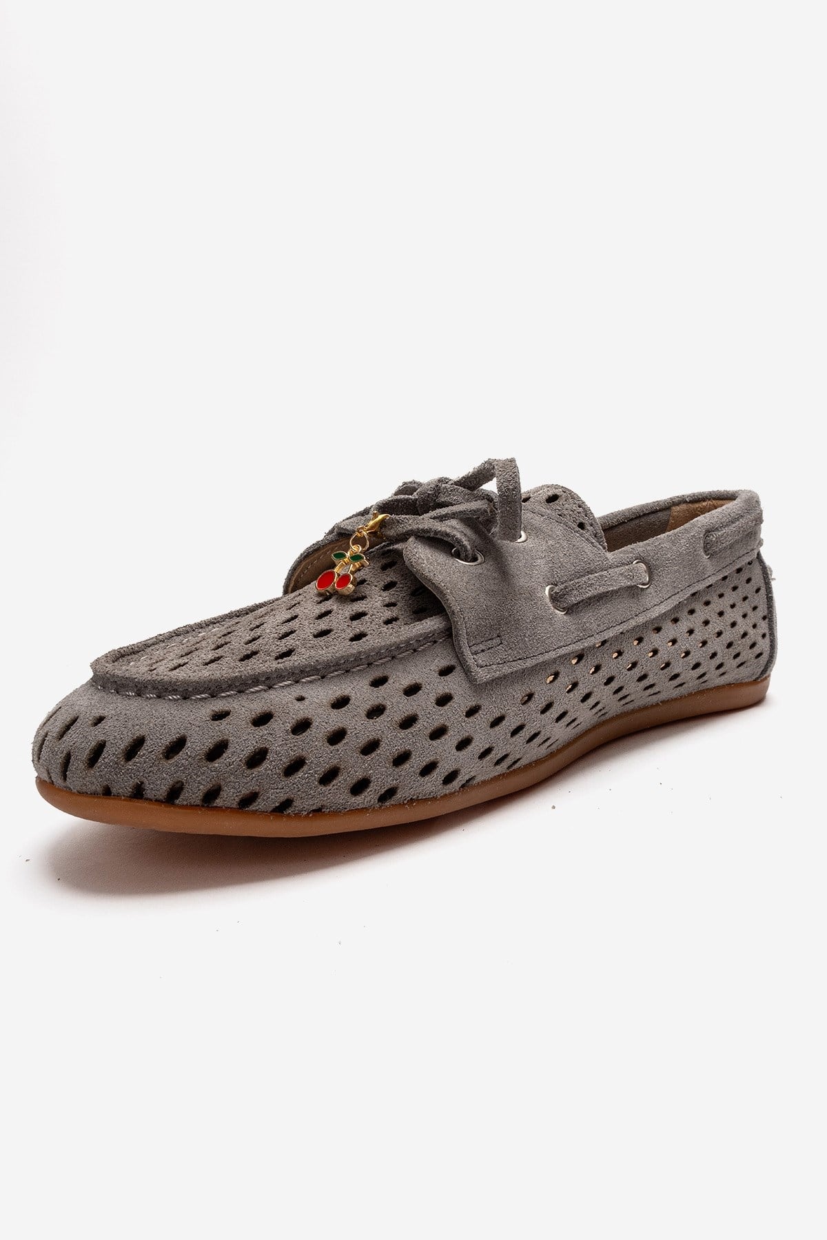 Stevo - Gray Genuine Leather Lace-Up Loafer (Women)