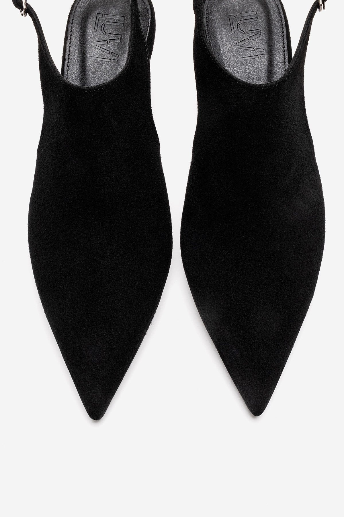 Rosalie - Black Pointed Toe Slingback Stiletto Pump (Women)