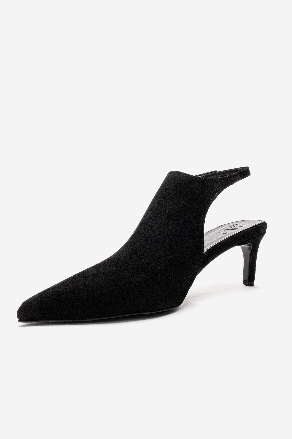 Rosalie - Black Pointed Toe Slingback Stiletto Pump (Women)
