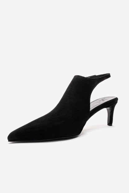 Rosalie - Black Pointed Toe Slingback Stiletto Pump (Women)
