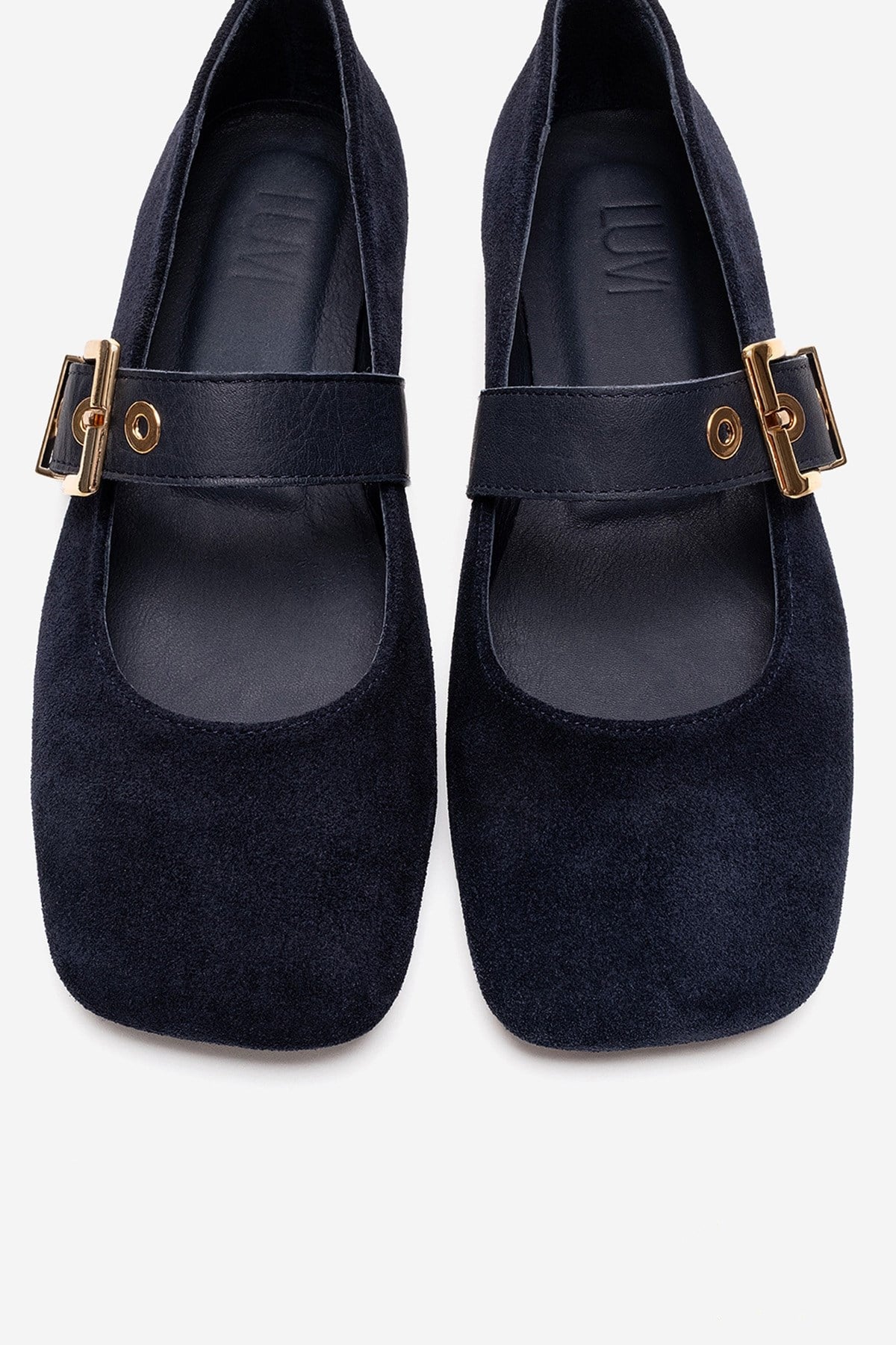 Jonas - Navy Genuine Leather Mary Jane Ballet Flat (Women)