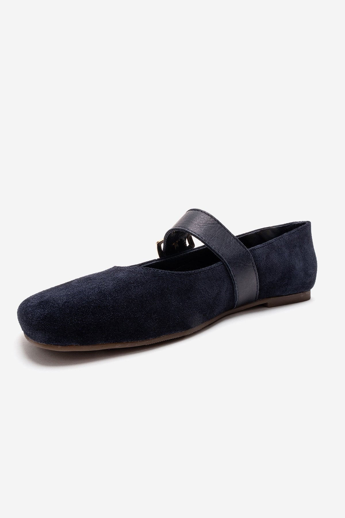 Jonas - Navy Genuine Leather Mary Jane Ballet Flat (Women)