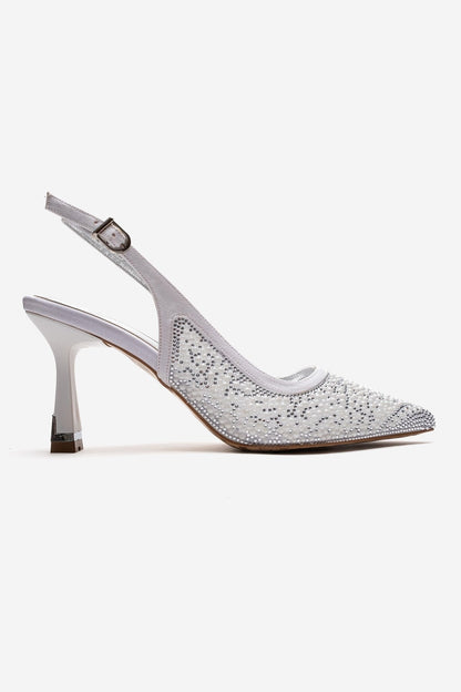 Frea - White Textile Stiletto Pump (Women)