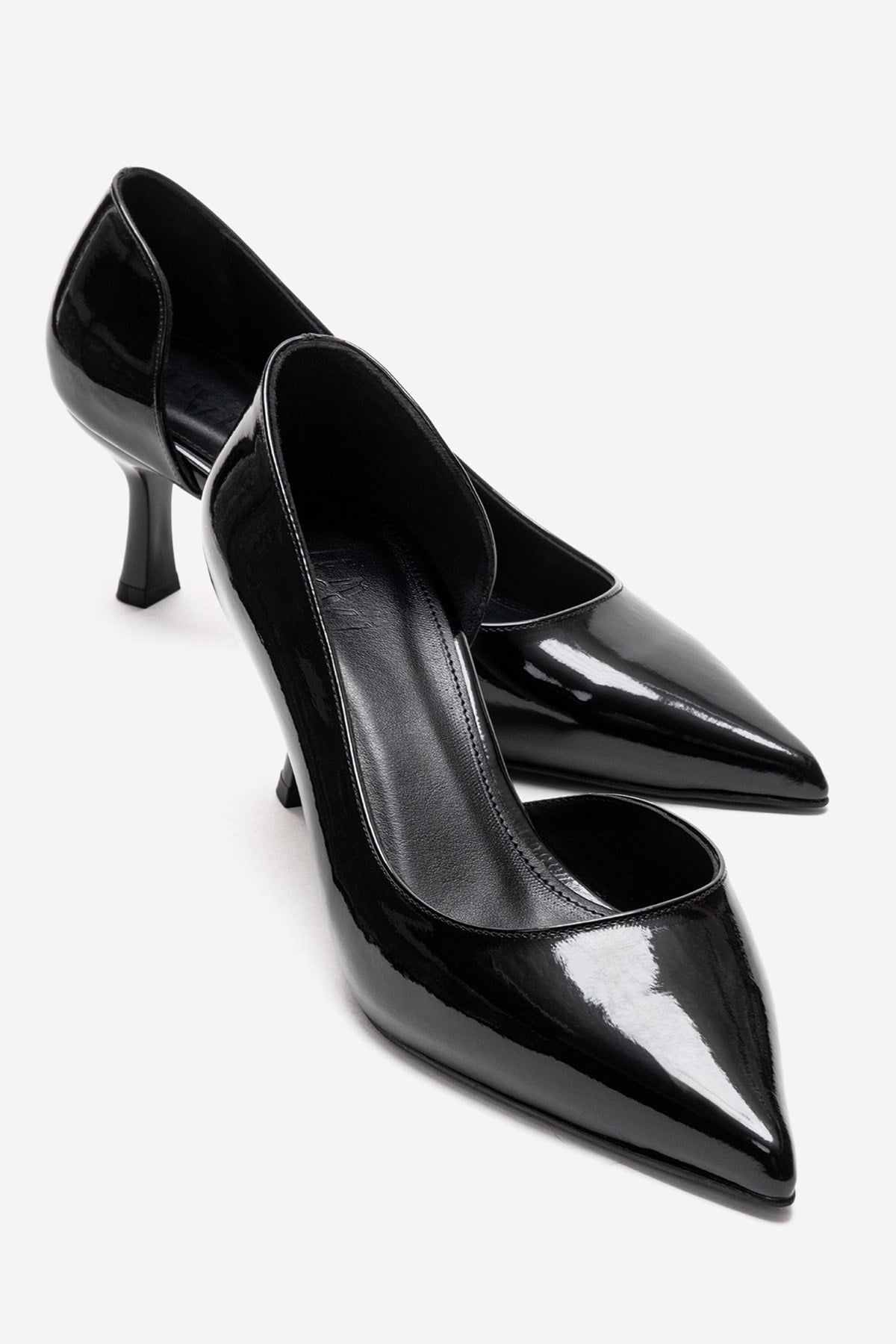 Arel - Zapatilla de tacón de aguja de charol sintético negro (Mujer)
