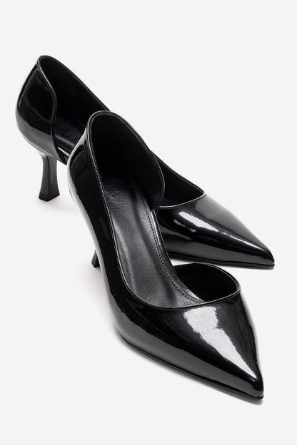 Arel - Zapatilla de tacón de aguja de charol sintético negro (Mujer)