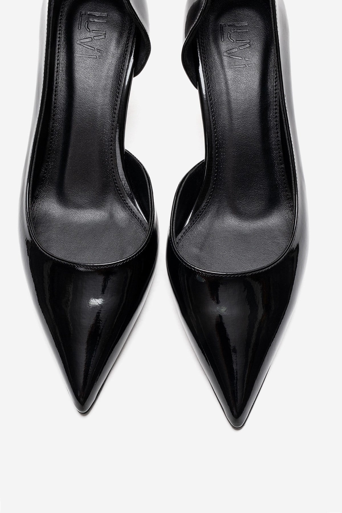 Arel - Zapatilla de tacón de aguja de charol sintético negro (Mujer)
