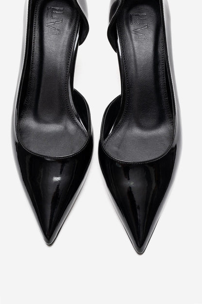 Arel - Zapatilla de tacón de aguja de charol sintético negro (Mujer)