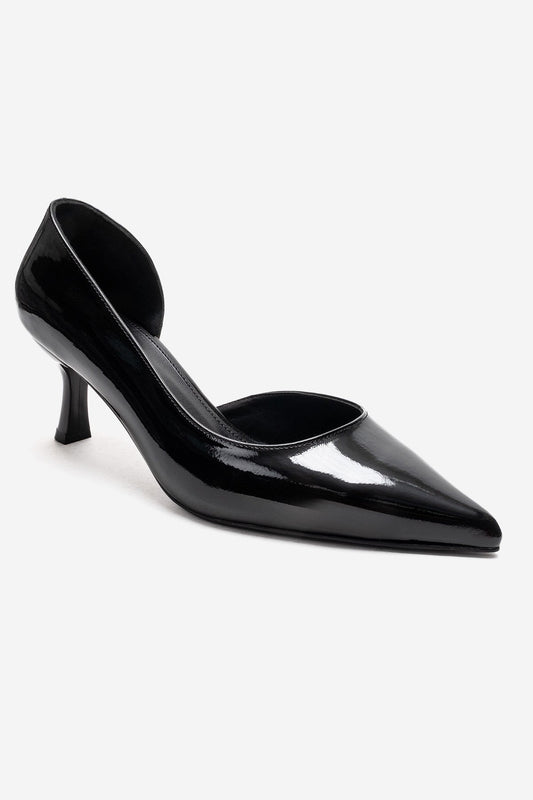 Arel - Black Patent Synthetic Leather Stiletto Pump (Women)
