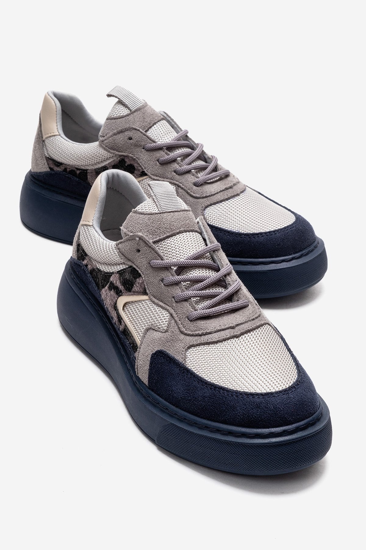AERE - Navy Patterned Sneaker (Women)