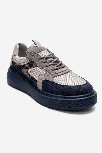 AERE - Navy Patterned Sneaker (Women)