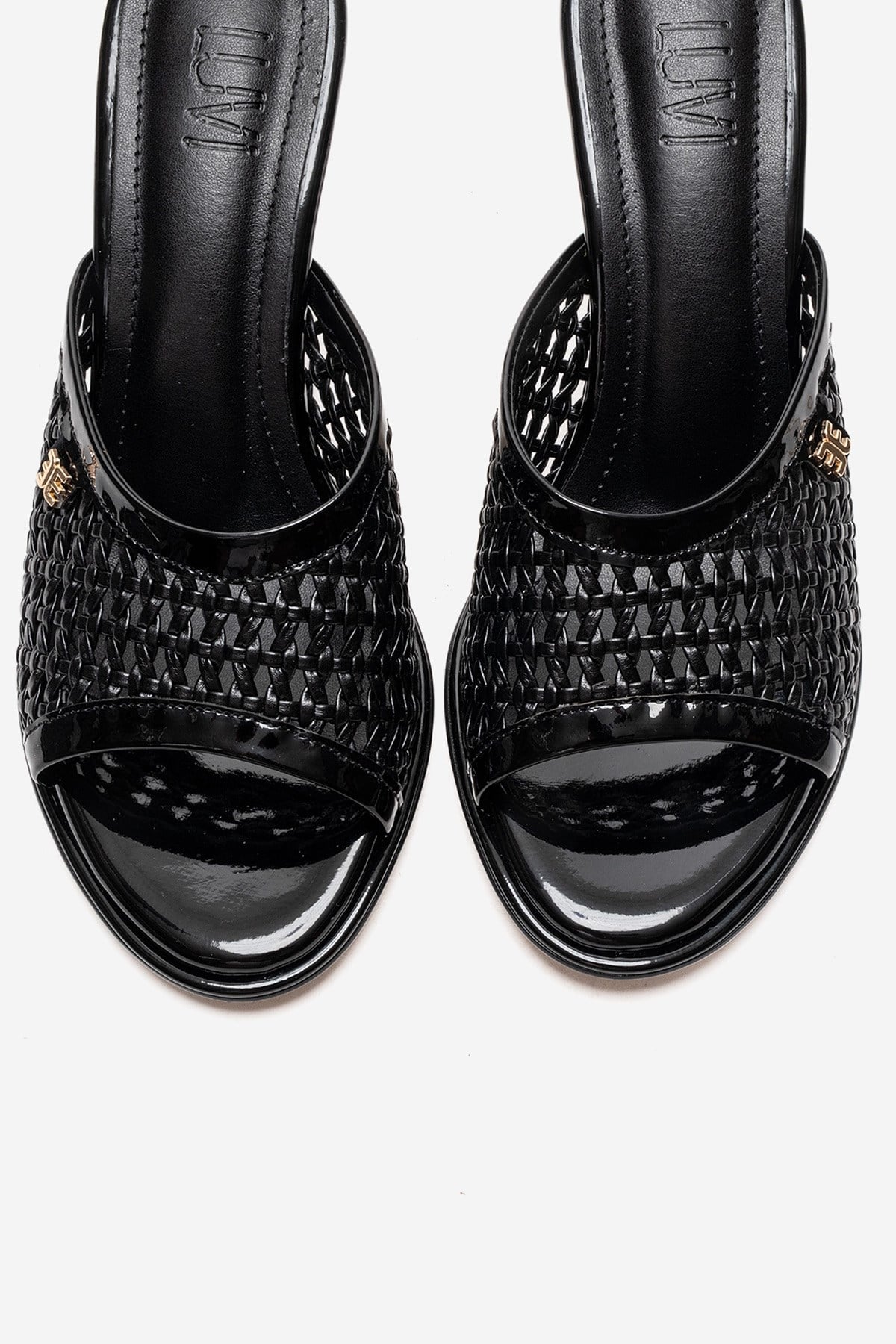 Selvian - Black Beaded Heel Slide (Women)