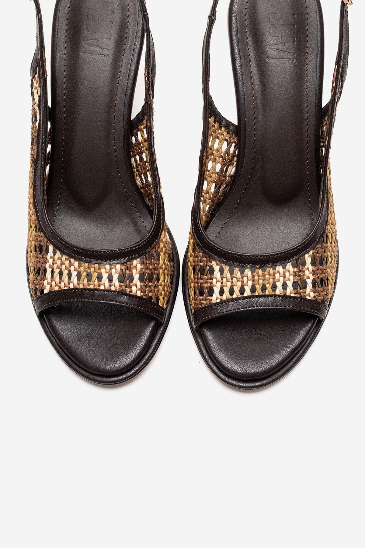 SOVEN - Brown Beaded-Heel Sandal (Women)