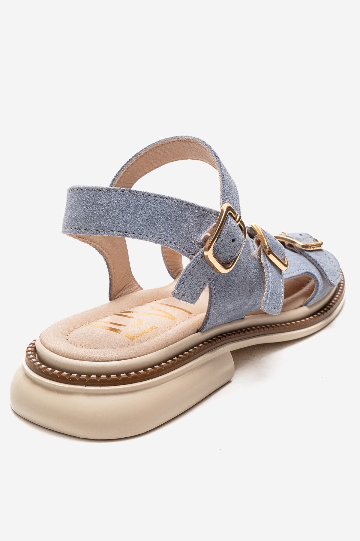 MOREZ - Blue Genuine Suede Leather Sandal (Women)