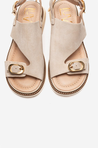 CRUEL - Beige Genuine Suede Leather Sandal (Women)