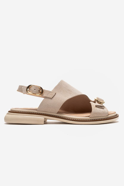 CRUEL - Beige Genuine Suede Leather Sandal (Women)