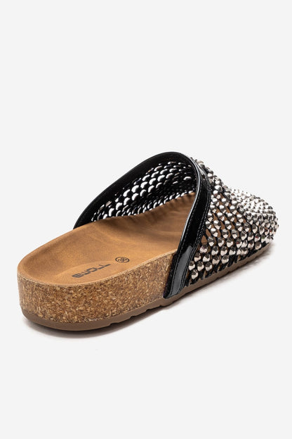 OLVEN - Sandalia transparente negra (Mujer)
