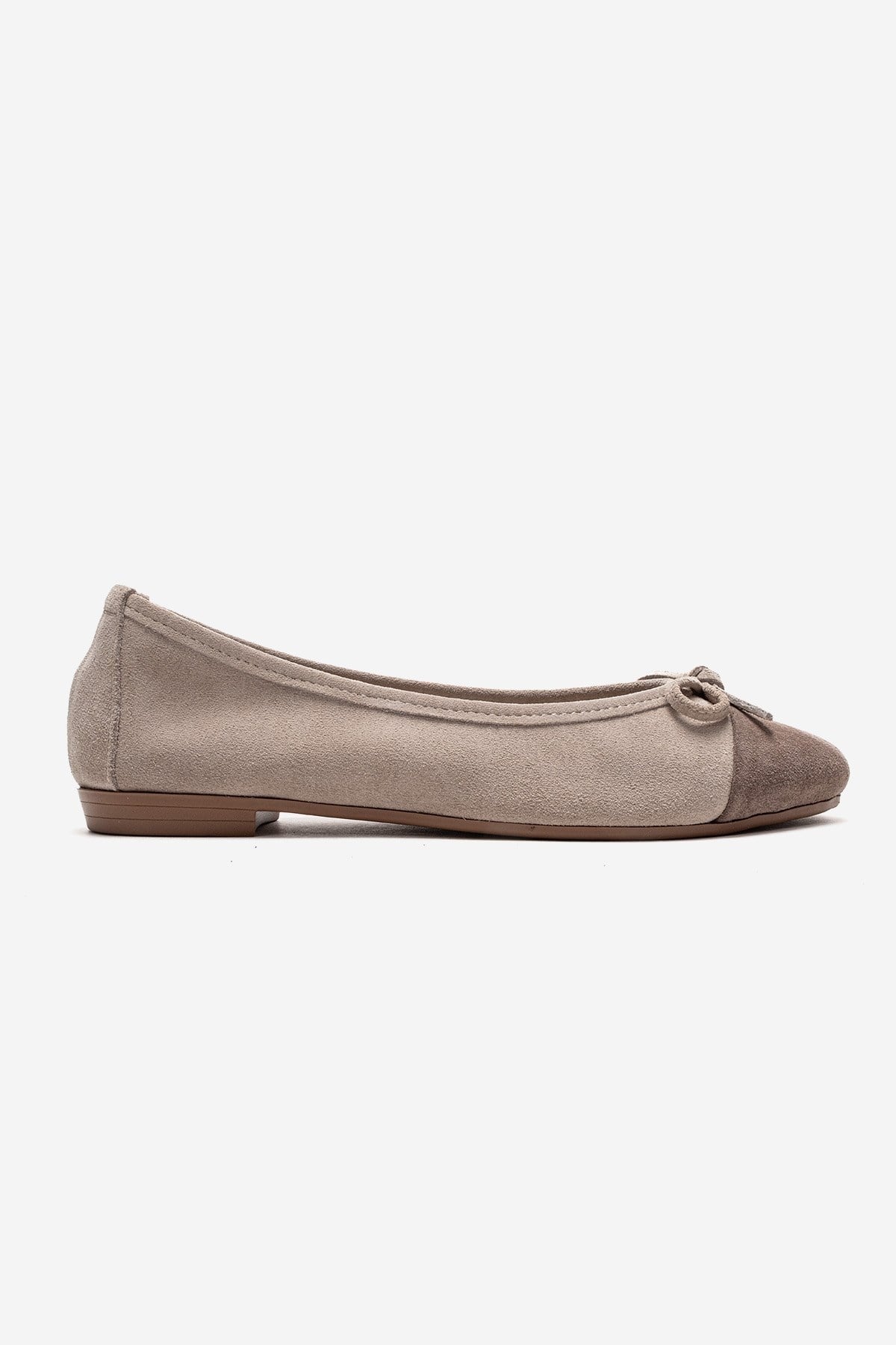 BOLEO - Beige/Taupe Genuine Leather Ballet Flat (Women)