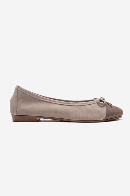 BOLEO - Beige/Taupe Genuine Leather Ballet Flat (Women)