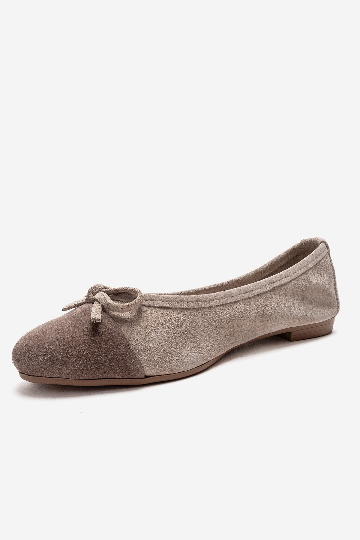 BOLEO - Beige/Taupe Genuine Leather Ballet Flat (Women)