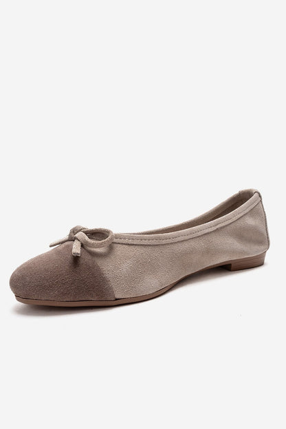 BOLEO - Beige/Taupe Genuine Leather Ballet Flat (Women)