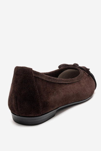 BOLEO - Brown/Black Genuine Leather Ballet Flat (Women)