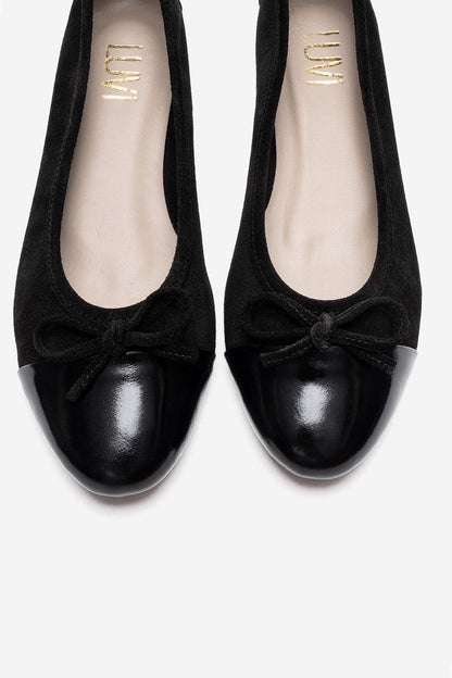 BOLEO - Black Genuine Leather Ballet Flat (Women)