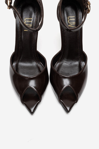 DONA - Brown Genuine Leather Stiletto Pump (Women)