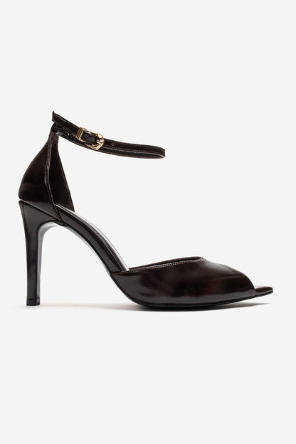 DONA - Brown Genuine Leather Stiletto Pump (Women)