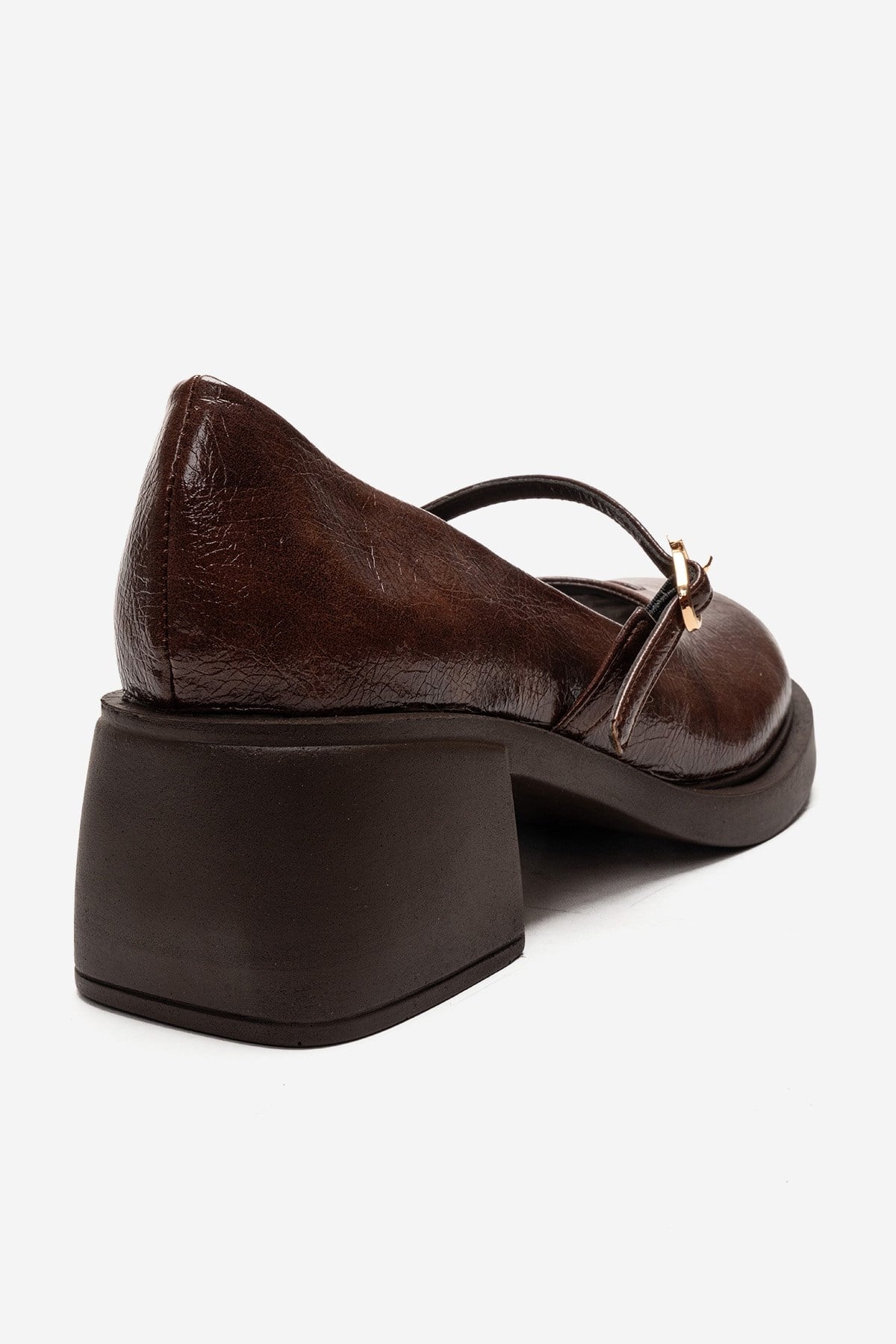 LUANDA - Cognac Genuine Leather Block Heel Mary Jane (Women)