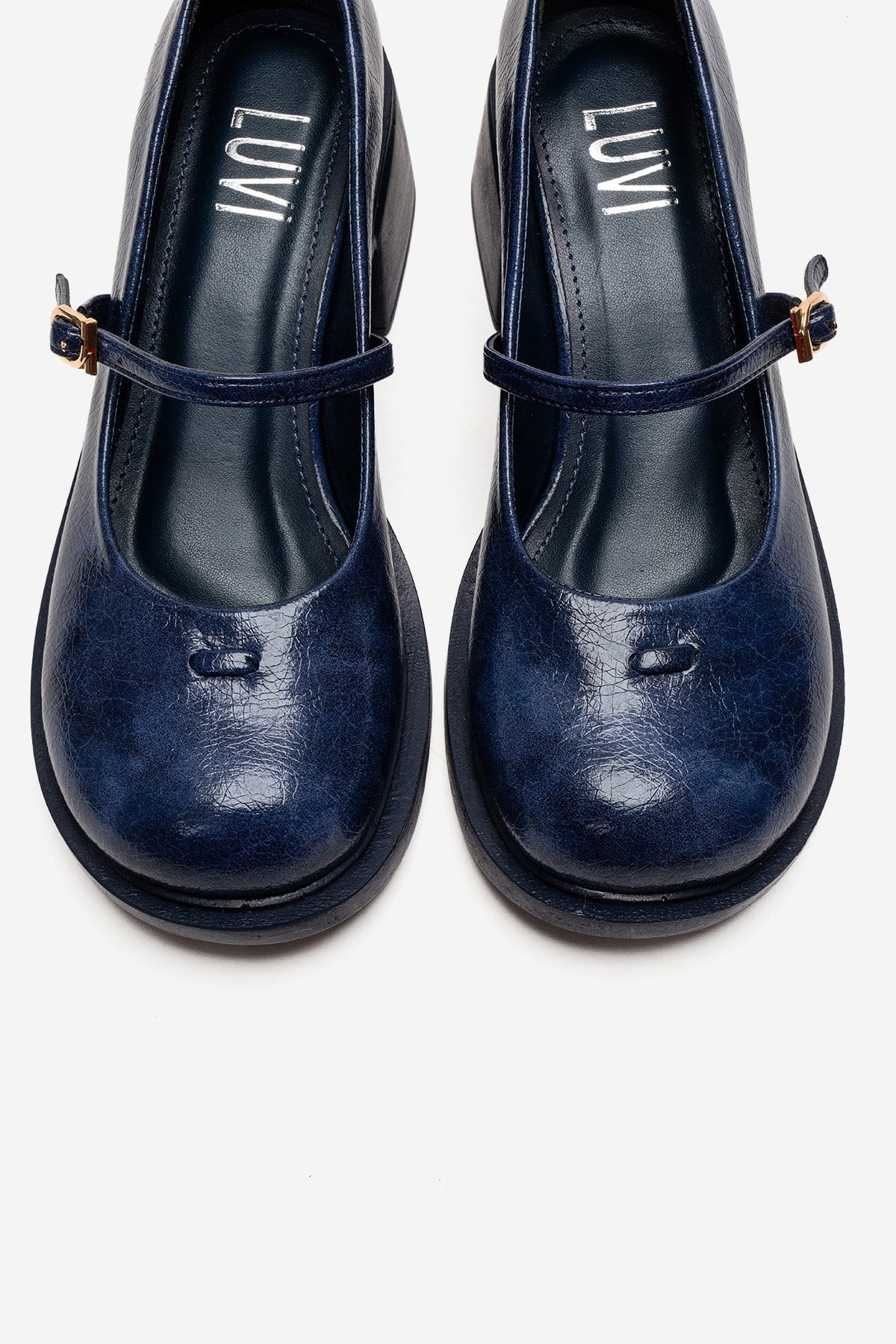 LUANDA - Navy Block Heel Mary Jane Shoe (Women)