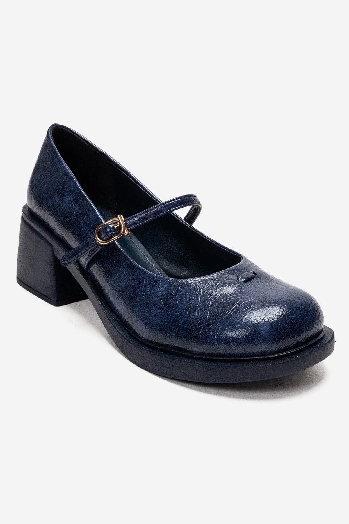 LUANDA - Navy Block Heel Mary Jane Shoe (Women)