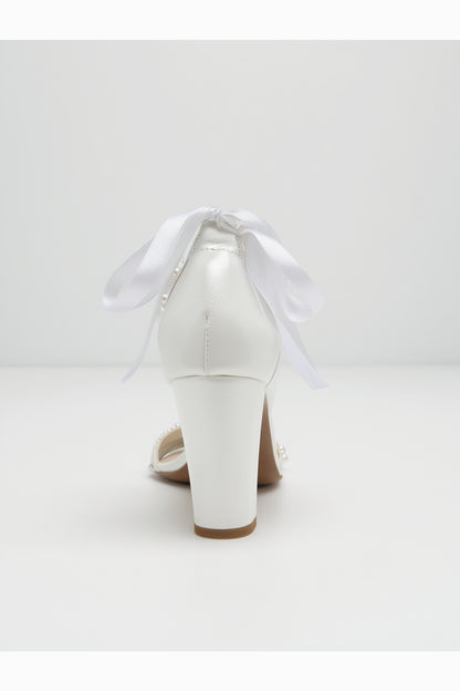 Elvian Floral Block Heels Bridal Shoes