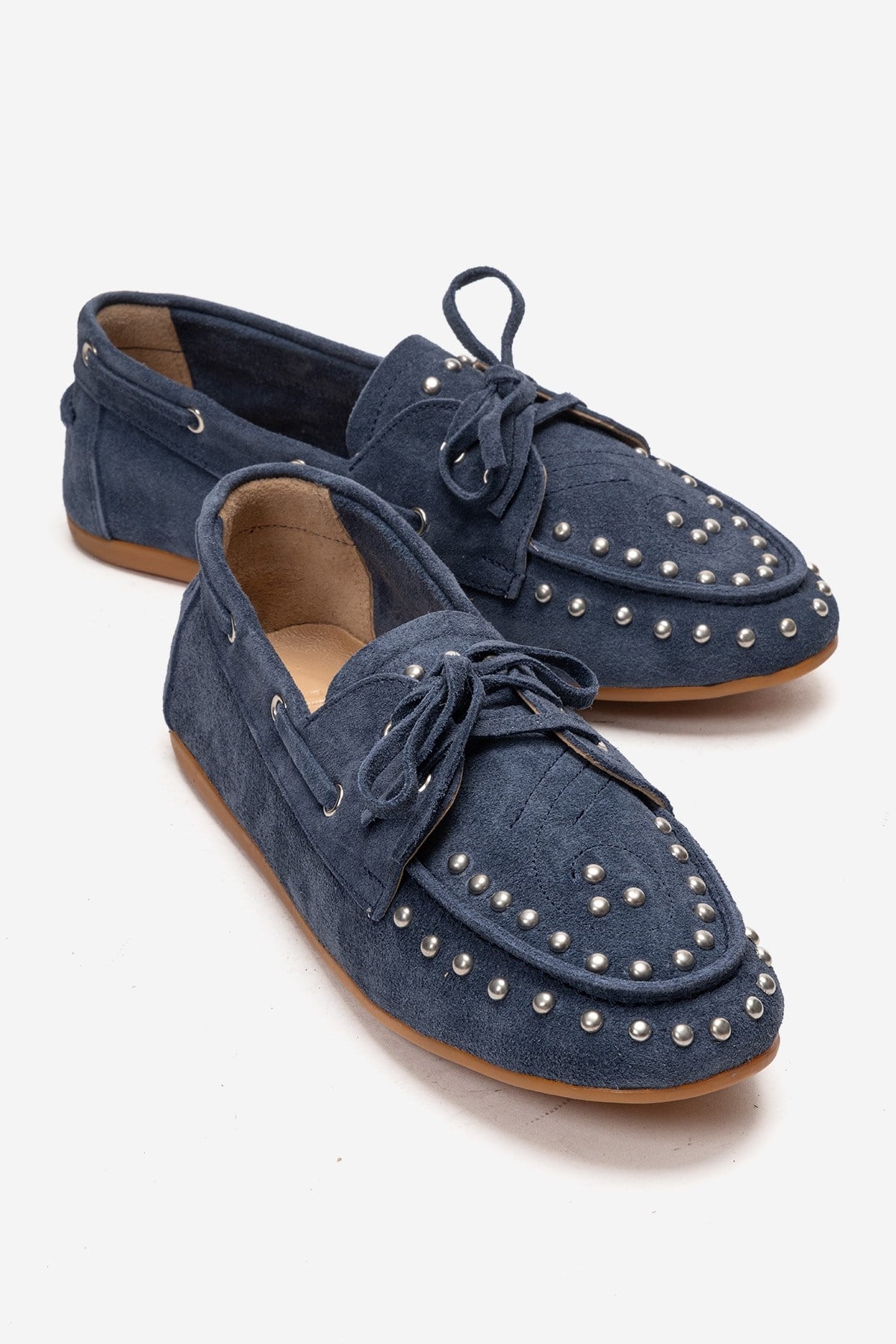 Cuesta - Zapato Mocasín de Cuero Genuino Azul Mezclilla (Mujer)