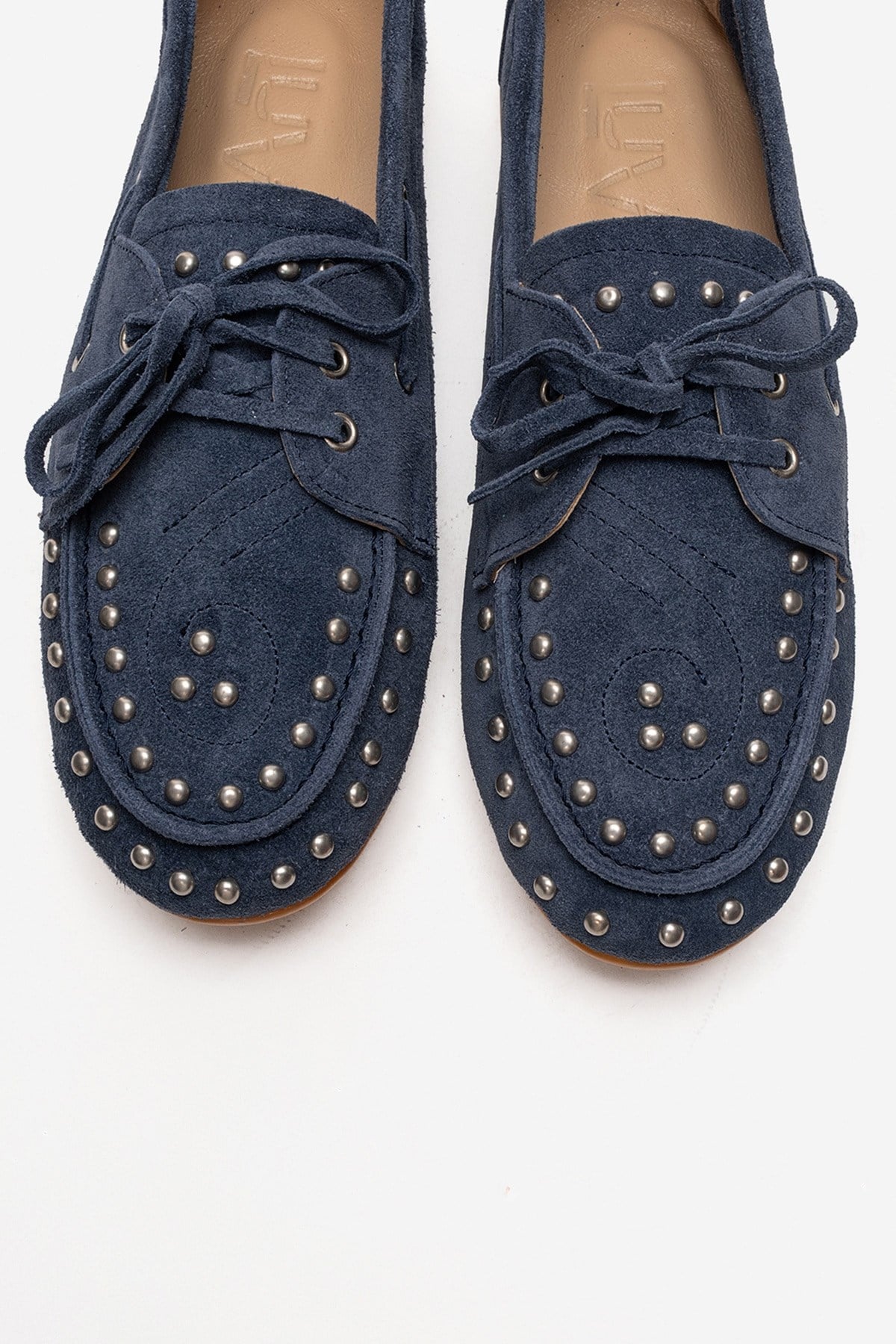 Cuesta - Zapato Mocasín de Cuero Genuino Azul Mezclilla (Mujer)