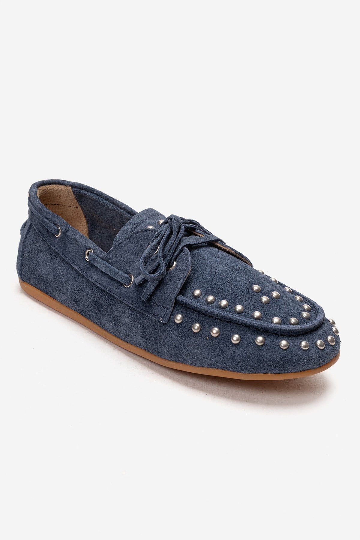 Cuesta - Zapato Mocasín de Cuero Genuino Azul Mezclilla (Mujer)