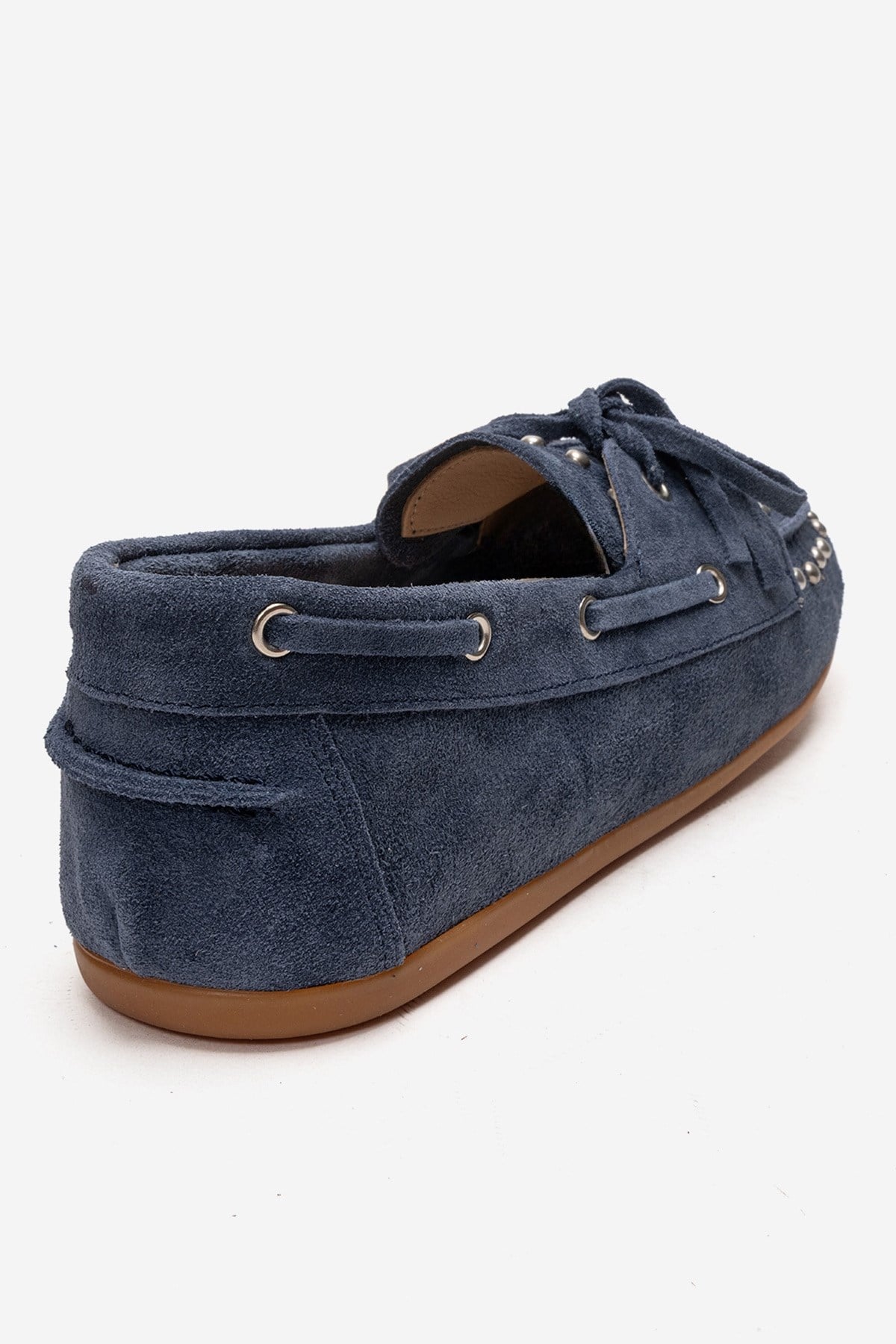 Cuesta - Zapato Mocasín de Cuero Genuino Azul Mezclilla (Mujer)