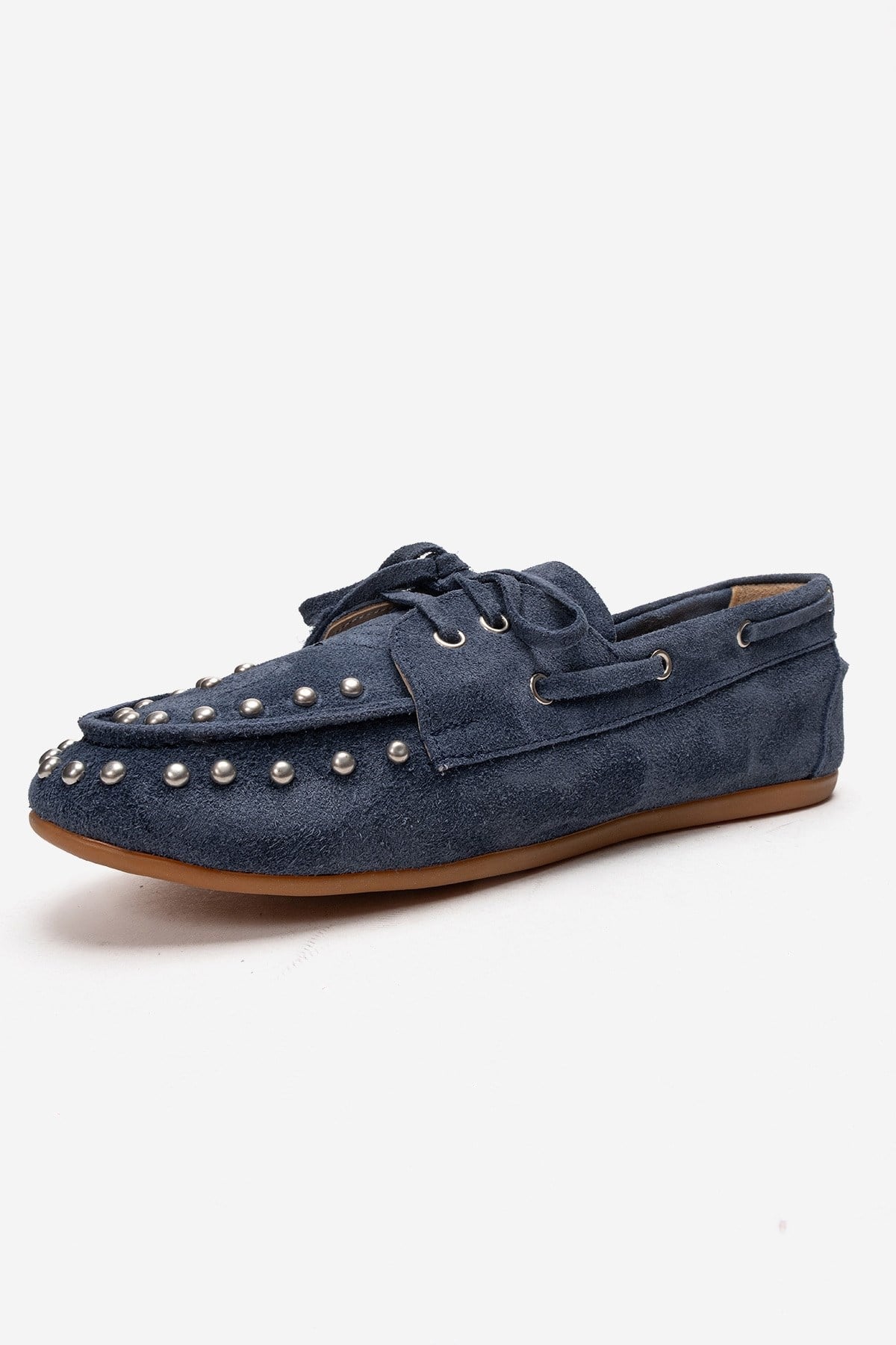 Cuesta - Zapato Mocasín de Cuero Genuino Azul Mezclilla (Mujer)