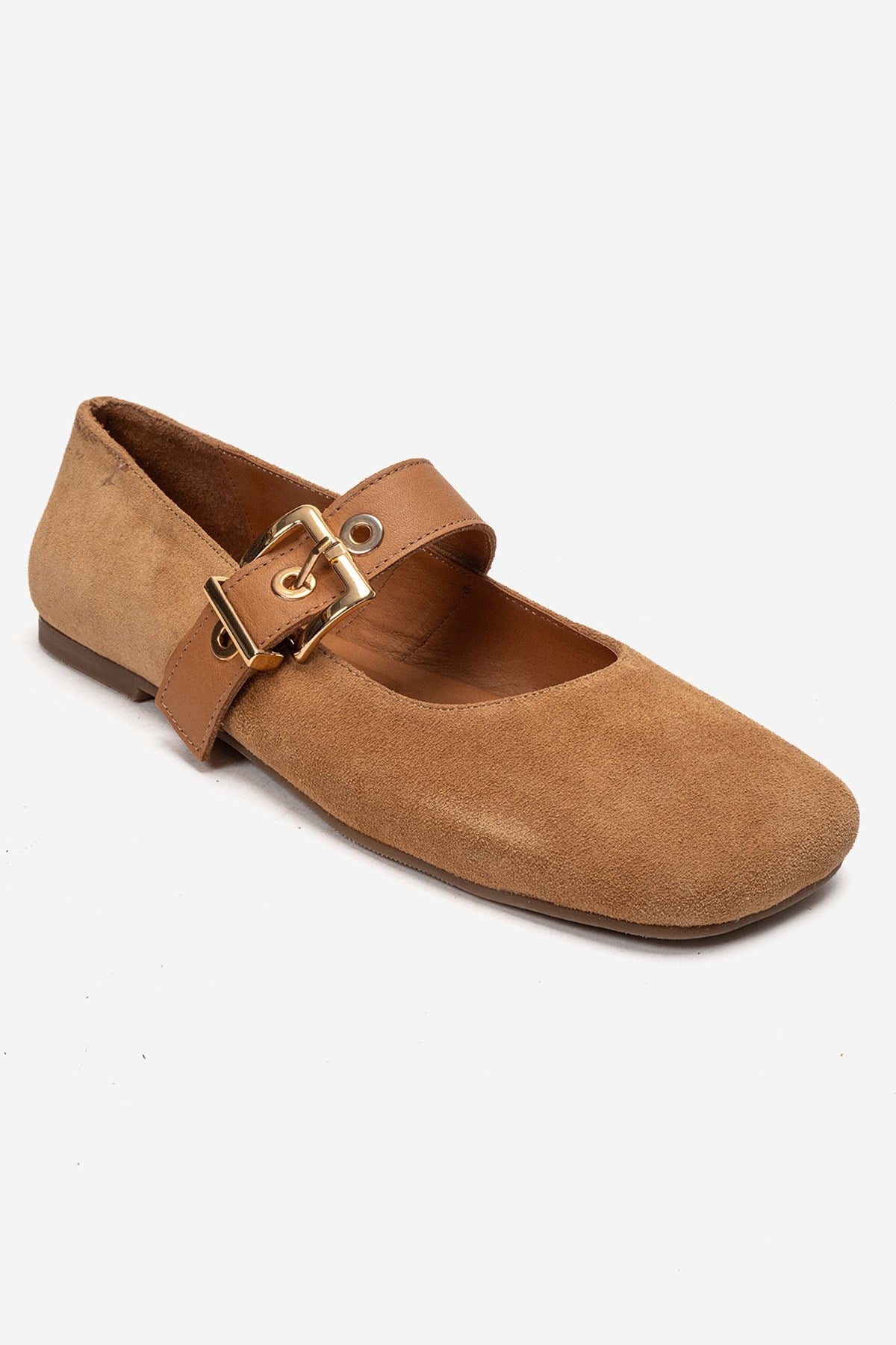 Jonas - Tan Suede Genuine Leather Ballet Flat (Women)