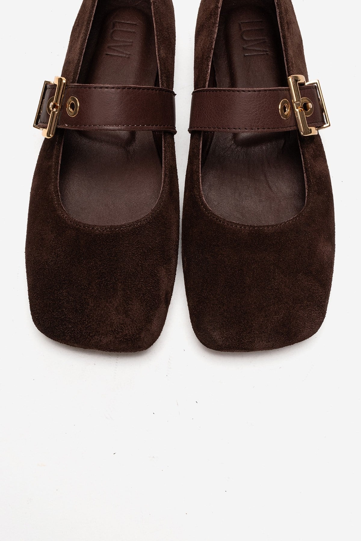 Jonas - Brown Suede Genuine Leather Ballet Flat (Women)
