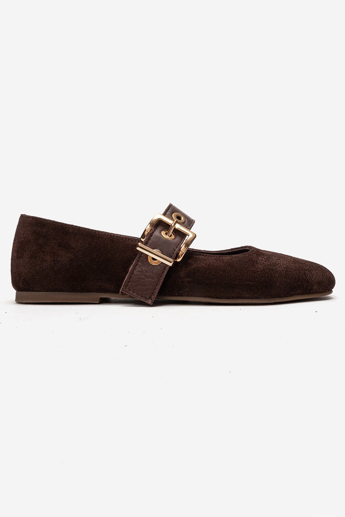 Jonas - Brown Suede Genuine Leather Ballet Flat (Women)