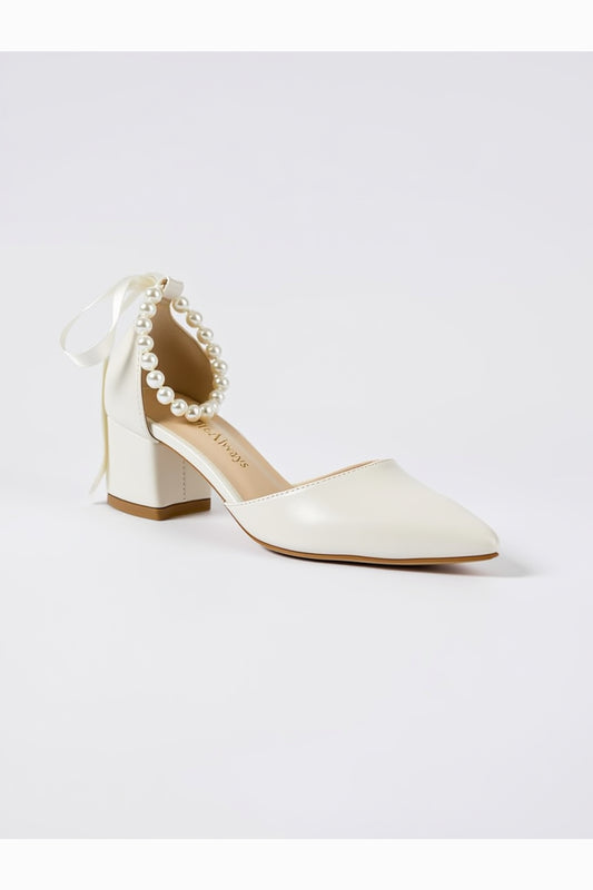 Zapatos de tacón de bloque con punta en punta Evania para bodas