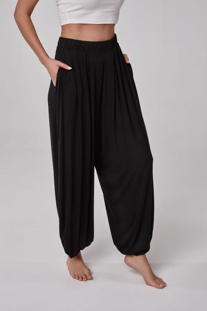 Relactive Wear-Seralya Black Lightweight Modal Lounge Pants
