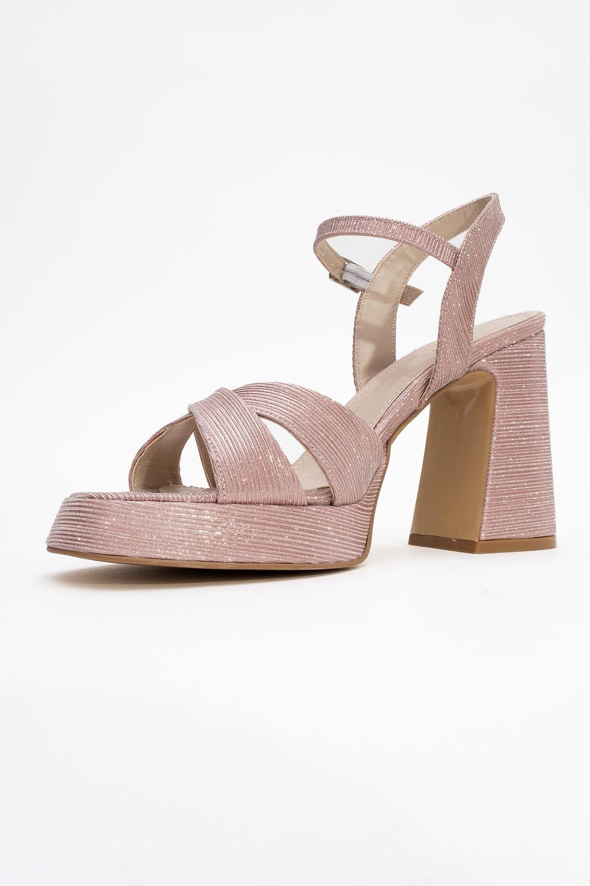 Lello - Zapatos de tacón de plataforma a rayas rosas (Mujer)