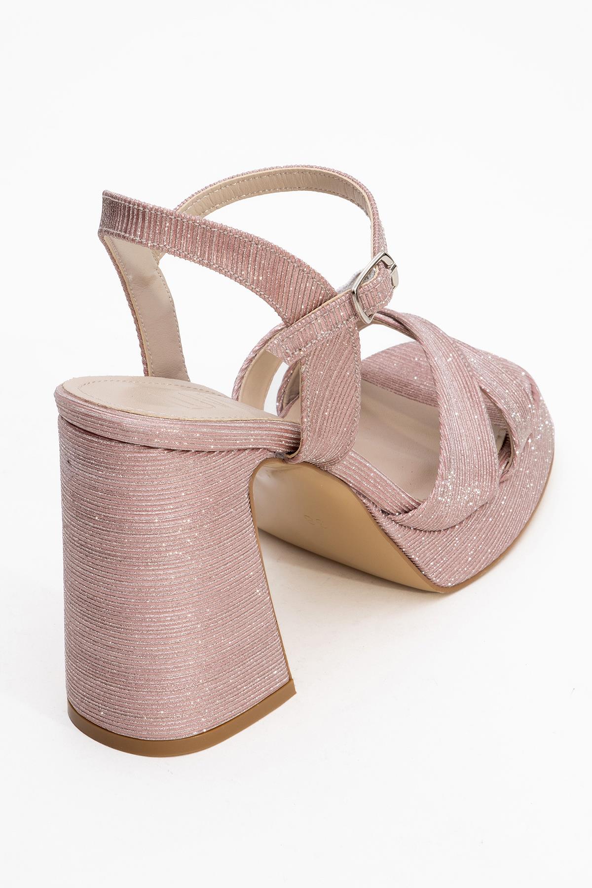 Lello - Zapatos de tacón de plataforma a rayas rosas (Mujer)
