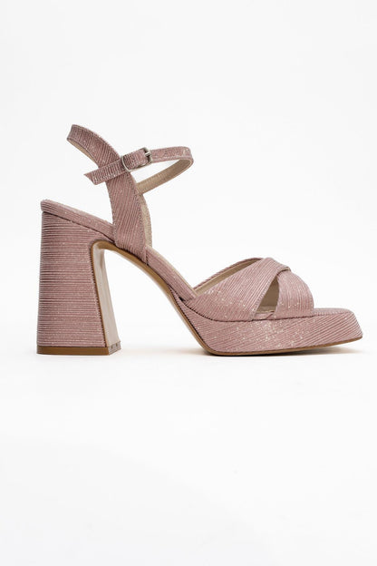 Lello - Zapatos de tacón de plataforma a rayas rosas (Mujer)