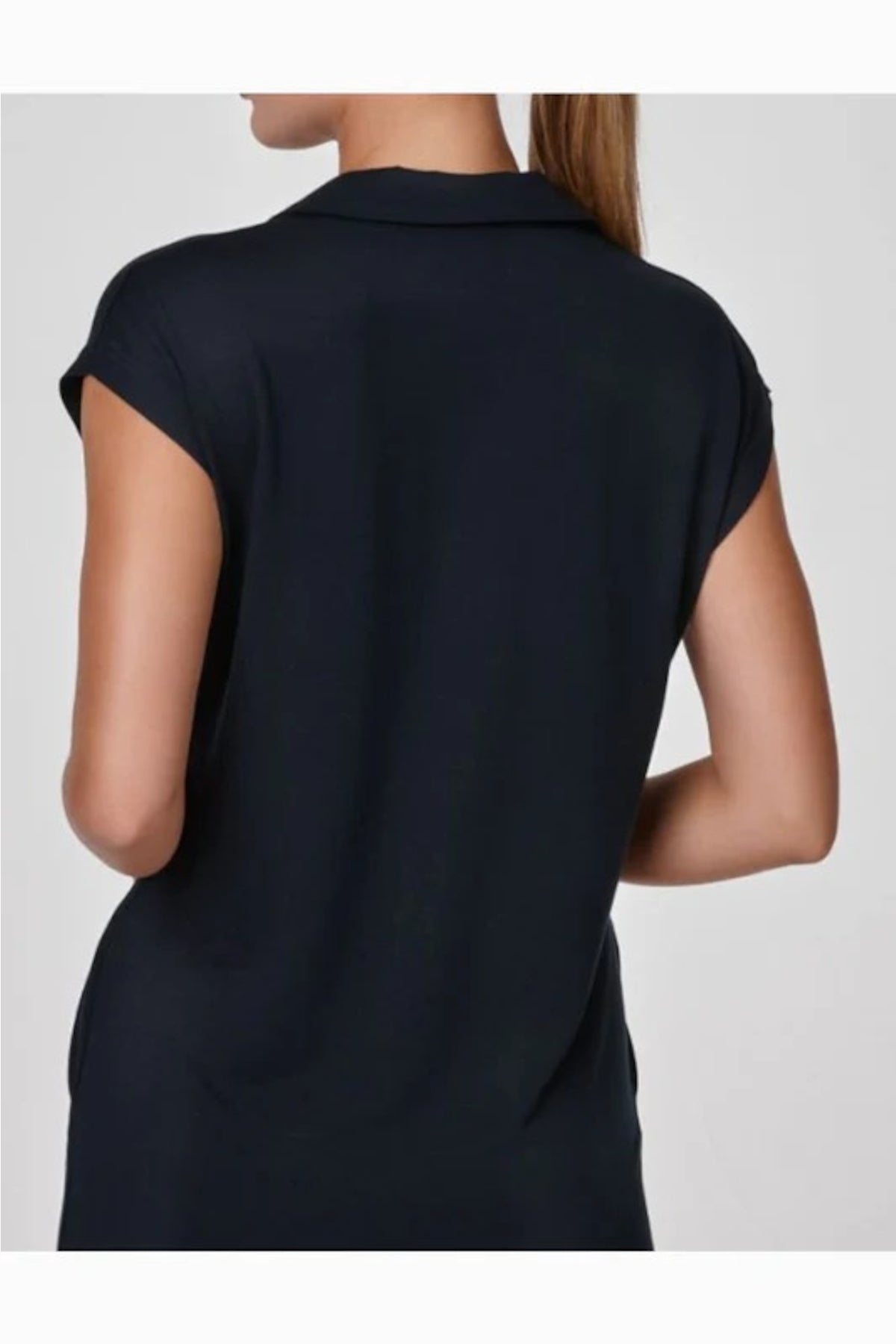 Vestido Relactive Wear-Mavien tipo camisa de manga corta con cuello y bolsillos para mujer, color azul marino
