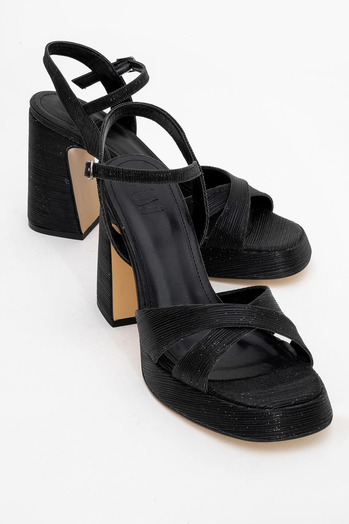 Lello - Zapatos de tacón de plataforma a rayas negras (Mujer)