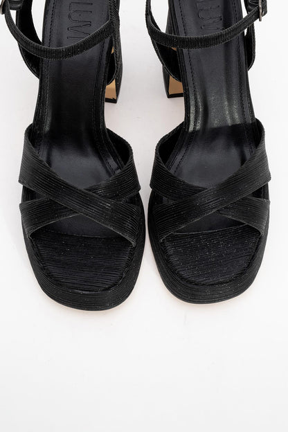Lello - Zapatos de tacón de plataforma a rayas negras (Mujer)