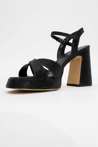 Lello - Zapatos de tacón de plataforma a rayas negras (Mujer)